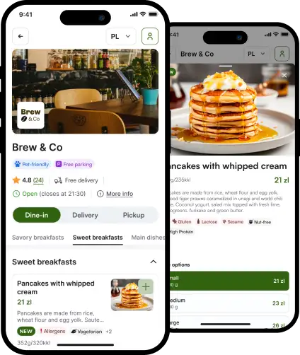 iTasty digital QR menu on a smartphone screen